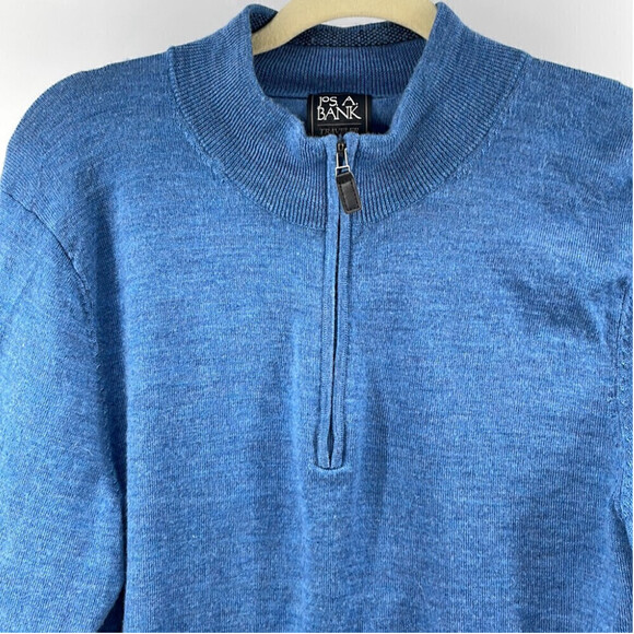 Jos. A Bank merino wool sweater Light weight Collection Modern Fit 1/4 Zip sz xl - Picture 5 of 10